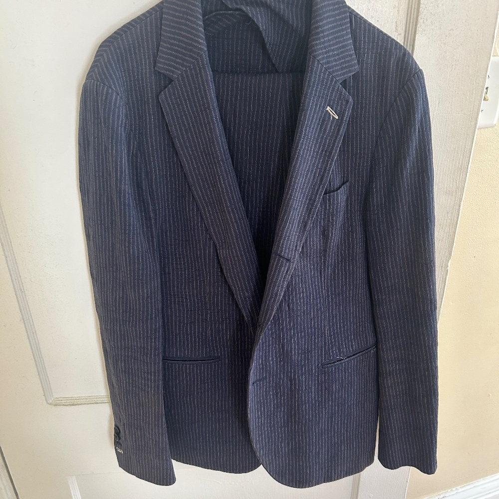 Gant rugger stripe suit jacket blazer 52 (40-42) pants 48 (32).